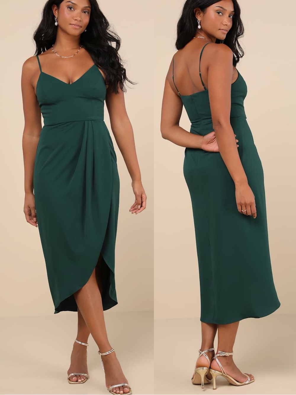 Lulus | Reinette Dark Green Midi Dress